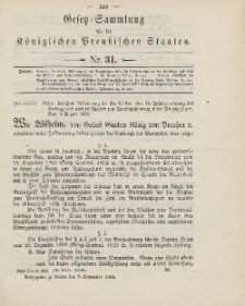 Gesetz-Sammlung für die Königlichen Preussischen Staaten, 3. September 1904, nr. 31.