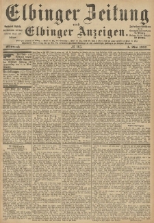 Elbinger Zeitung und Elbinger Anzeigen, Nr. 103 Mittwoch 4. Mai 1887
