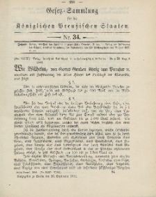 Gesetz-Sammlung für die Königlichen Preussischen Staaten, 26. September 1904, nr. 34.