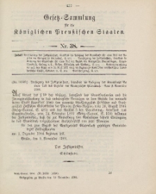 Gesetz-Sammlung für die Königlichen Preussischen Staaten, 14. November 1904, nr. 38.