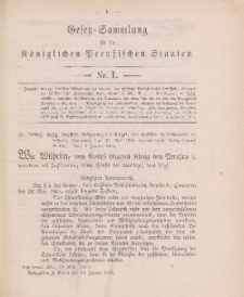 Gesetz-Sammlung für die Königlichen Preussischen Staaten, 14. Januar 1905, nr. 1.