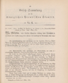 Gesetz-Sammlung für die Königlichen Preussischen Staaten, 9. März 1905, nr. 6.
