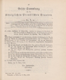 Gesetz-Sammlung für die Königlichen Preussischen Staaten, 22. März 1905, nr. 7.