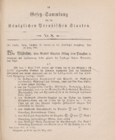 Gesetz-Sammlung für die Königlichen Preussischen Staaten, 30. März 1905, nr. 8.