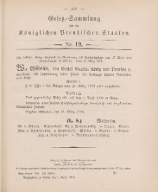 Gesetz-Sammlung für die Königlichen Preussischen Staaten, 1. April 1905, nr. 12.