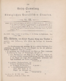 Gesetz-Sammlung für die Königlichen Preussischen Staaten, 11. April 1905, nr. 13.