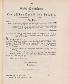Gesetz-Sammlung für die Königlichen Preussischen Staaten, 28. April 1905, nr. 15.