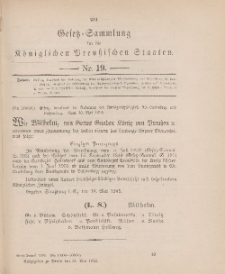 Gesetz-Sammlung für die Königlichen Preussischen Staaten, 31. Mai 1905, nr. 19.
