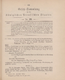 Gesetz-Sammlung für die Königlichen Preussischen Staaten, 14. Juni 1905, nr. 20.