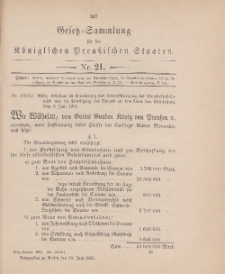 Gesetz-Sammlung für die Königlichen Preussischen Staaten, 19. Juni 1905, nr. 21.