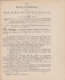 Gesetz-Sammlung für die Königlichen Preussischen Staaten, 8. Juli 1905, nr. 25.