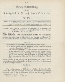 Gesetz-Sammlung für die Königlichen Preussischen Staaten, 29. Juli 1905, nr. 28.