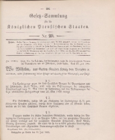 Gesetz-Sammlung für die Königlichen Preussischen Staaten, 31. Juli 1905, nr. 29.
