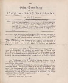 Gesetz-Sammlung für die Königlichen Preussischen Staaten, 5. August 1905, nr. 31.