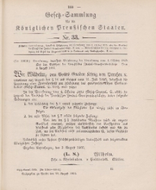 Gesetz-Sammlung für die Königlichen Preussischen Staaten, 19. August 1905, nr. 33.