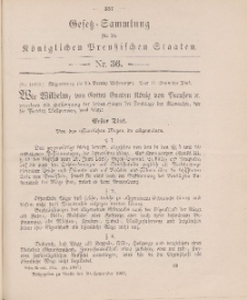 Gesetz-Sammlung für die Königlichen Preussischen Staaten, 30. September 1905, nr. 36.