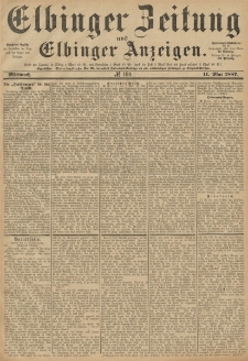 Elbinger Zeitung und Elbinger Anzeigen, Nr. 108 Mittwoch 11. Mai 1887