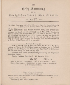 Gesetz-Sammlung für die Königlichen Preussischen Staaten, 30. September 1905, nr. 37.