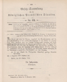 Gesetz-Sammlung für die Königlichen Preussischen Staaten, 10. November 1905, nr. 42.
