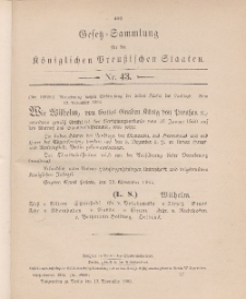 Gesetz-Sammlung für die Königlichen Preussischen Staaten, 13. November 1905, nr. 43.