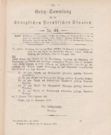 Gesetz-Sammlung für die Königlichen Preussischen Staaten, 13. Dezember 1905, nr. 44.