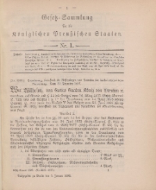 Gesetz-Sammlung für die Königlichen Preussischen Staaten, 5. Januar 1898, nr. 1.