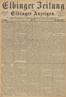 Elbinger Zeitung und Elbinger Anzeigen, Nr. 110 Freitag 13. Mai 1887