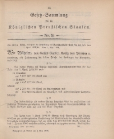 Gesetz-Sammlung für die Königlichen Preussischen Staaten, 2. Mai 1898, nr. 9.