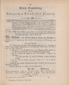 Gesetz-Sammlung für die Königlichen Preussischen Staaten, 5. Mai 1898, nr. 10.
