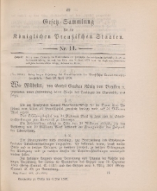 Gesetz-Sammlung für die Königlichen Preussischen Staaten, 6. Mai 1898, nr. 11.