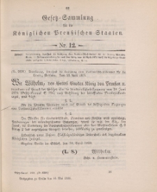 Gesetz-Sammlung für die Königlichen Preussischen Staaten, 10. Mai 1898, nr. 12.