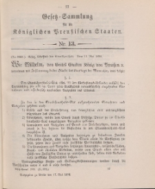 Gesetz-Sammlung für die Königlichen Preussischen Staaten, 17. Mai 1898, nr. 13.