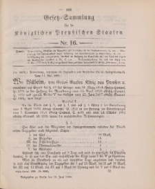 Gesetz-Sammlung für die Königlichen Preussischen Staaten, 10. Juni 1898, nr. 16.