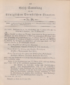 Gesetz-Sammlung für die Königlichen Preussischen Staaten, 18. Juni 1898, nr. 18.