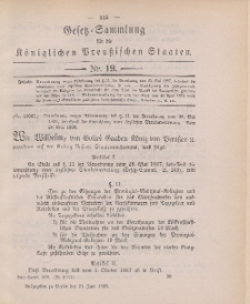Gesetz-Sammlung für die Königlichen Preussischen Staaten, 21. Juni 1898, nr. 19.