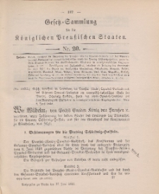 Gesetz-Sammlung für die Königlichen Preussischen Staaten, 27. Juni 1898, nr. 20.