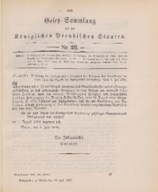 Gesetz-Sammlung für die Königlichen Preussischen Staaten, 13. Juli 1898, nr. 22.