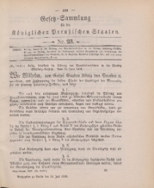 Gesetz-Sammlung für die Königlichen Preussischen Staaten, 16. Juli 1898, nr. 23.