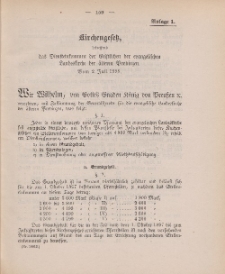 Gesetz-Sammlung für die Königlichen Preussischen Staaten (Kirchengesetz), 2. Juli 1898