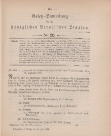 Gesetz-Sammlung für die Königlichen Preussischen Staaten, 28. Juli 1898, nr. 26.
