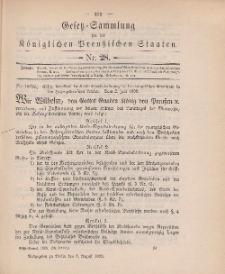 Gesetz-Sammlung für die Königlichen Preussischen Staaten, 8. August 1898, nr. 28.
