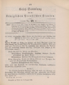 Gesetz-Sammlung für die Königlichen Preussischen Staaten, 13. August 1898, nr. 29.