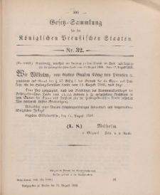 Gesetz-Sammlung für die Königlichen Preussischen Staaten, 31. August 1898, nr. 32.