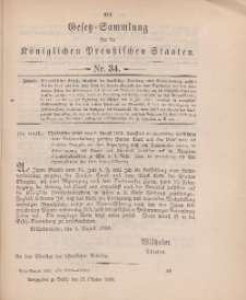 Gesetz-Sammlung für die Königlichen Preussischen Staaten, 13. Oktober 1898, nr. 34.