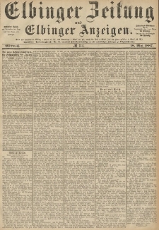 Elbinger Zeitung und Elbinger Anzeigen, Nr. 114 Mittwoch 18. Mai 1887