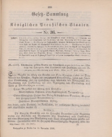 Gesetz-Sammlung für die Königlichen Preussischen Staaten, 14. November 1898, nr. 36.
