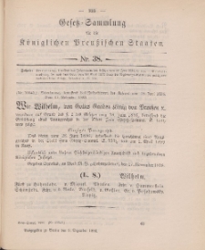 Gesetz-Sammlung für die Königlichen Preussischen Staaten, 9. Dezember 1898, nr. 38.