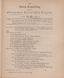 Gesetz-Sammlung für die Königlichen Preussischen Staaten, 31. Dezember 1898, nr. 41.