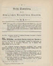 Gesetz-Sammlung für die Königlichen Preussischen Staaten, 24. Januar 1895, nr. 2.