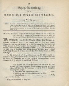 Gesetz-Sammlung für die Königlichen Preussischen Staaten, 25. März 1895, nr. 8.